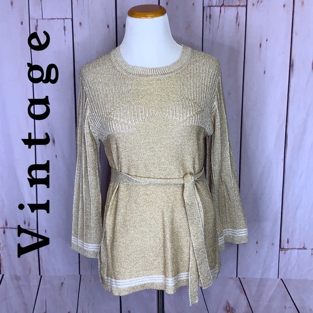 Vintage Joyce Gold Glitter Sweater